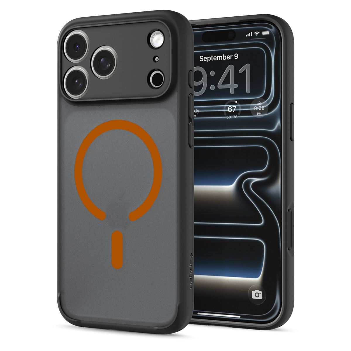 Spigen Ultra Hybrid MagSafe, frost black orange - iPhone 18 Pro/17 Pro (13)