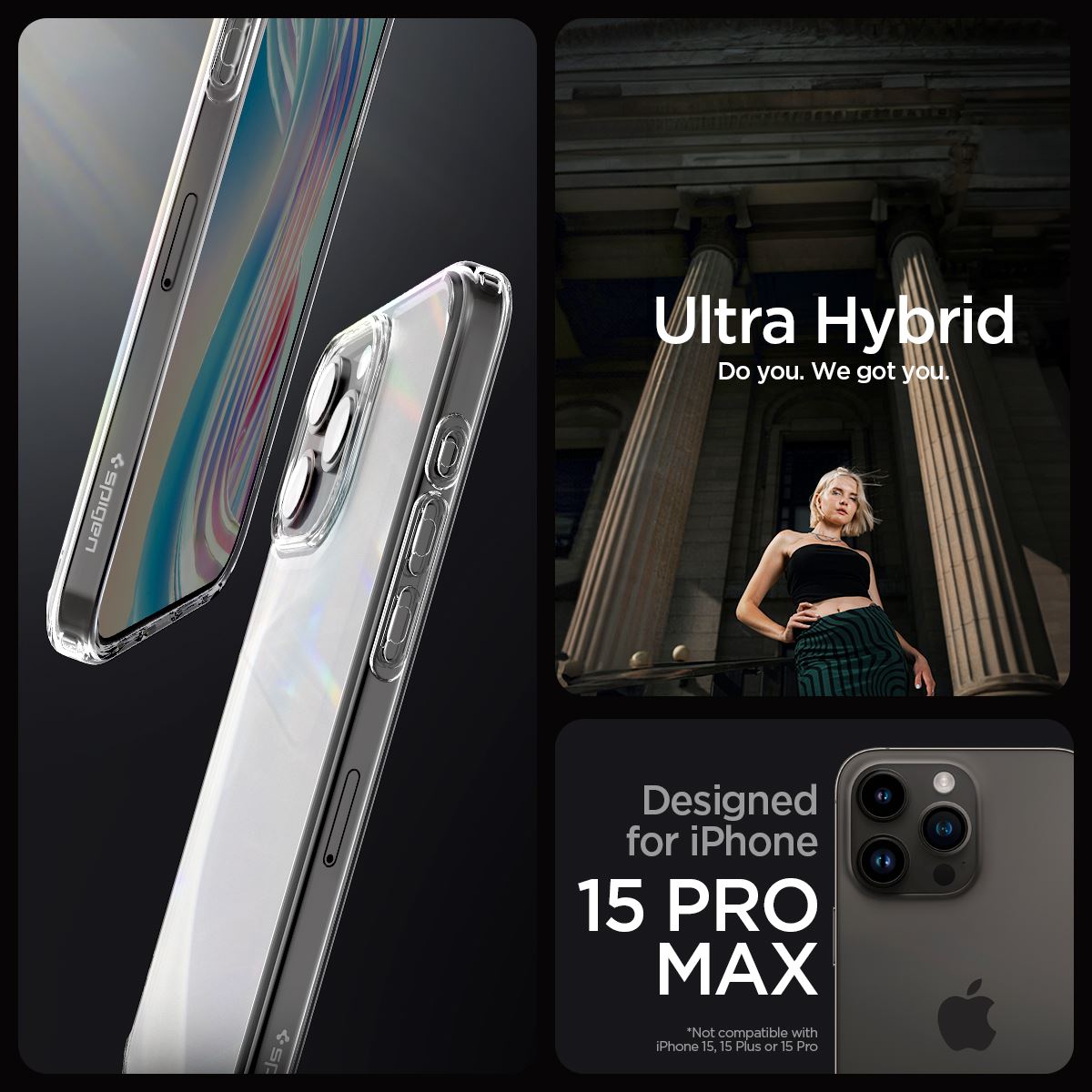 Spigen Ultra Hybrid, frost clear - iPhone 15 Pro Max (10)