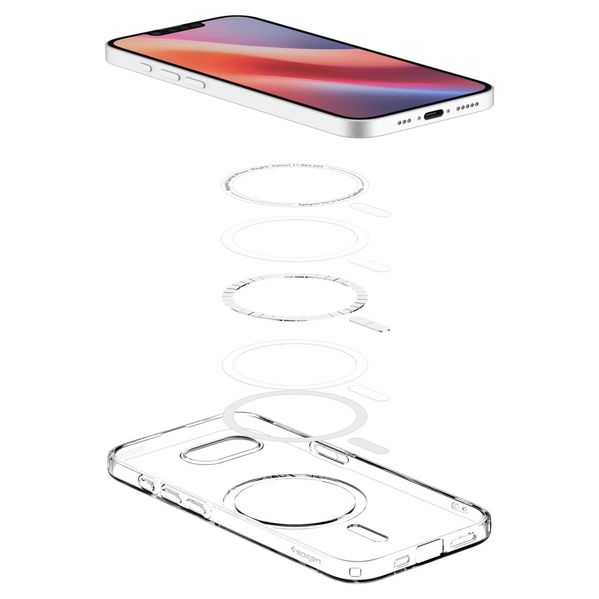 Spigen Crystal Flex MagSafe, clear white - iPhone 16e (8)