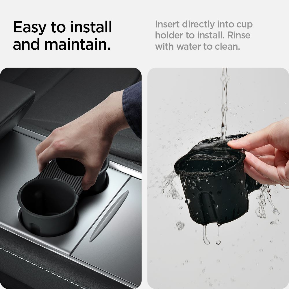 Spigen Tesla Center Console Cup Holder Insert (2021/2022), black - Model Y/3 (12)