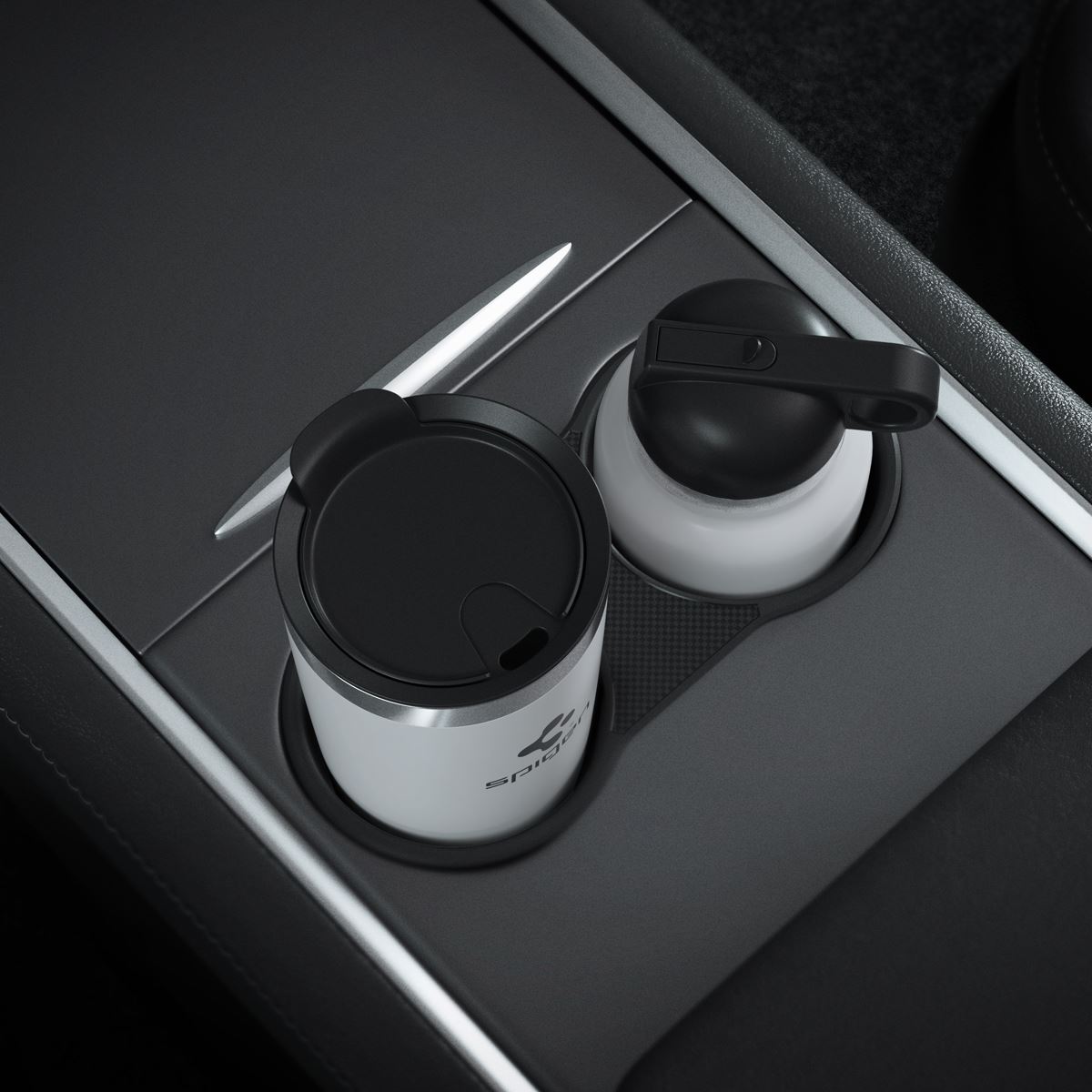 Spigen Tesla Center Console Cup Holder Insert (2021/2022), black - Model Y/3 (8)