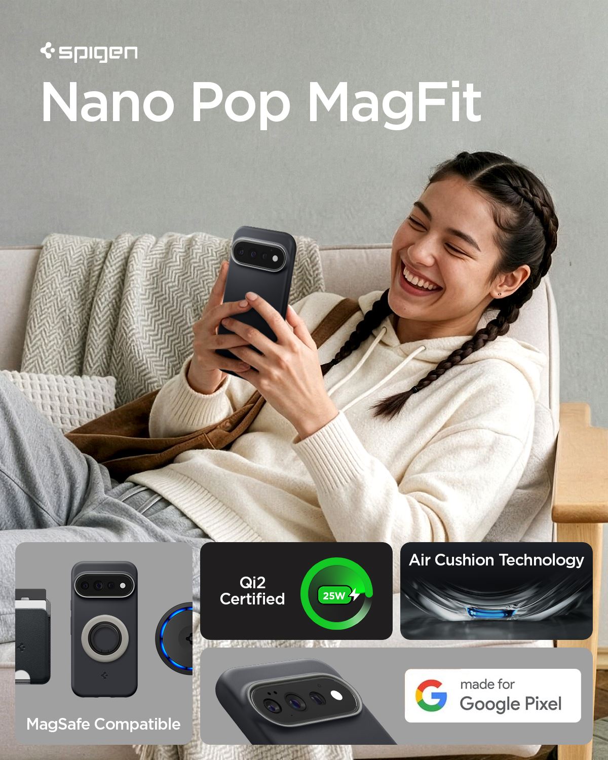 Spigen Nano Pop MagSafe, black sesame - Google Pixel 11 Pro (12)