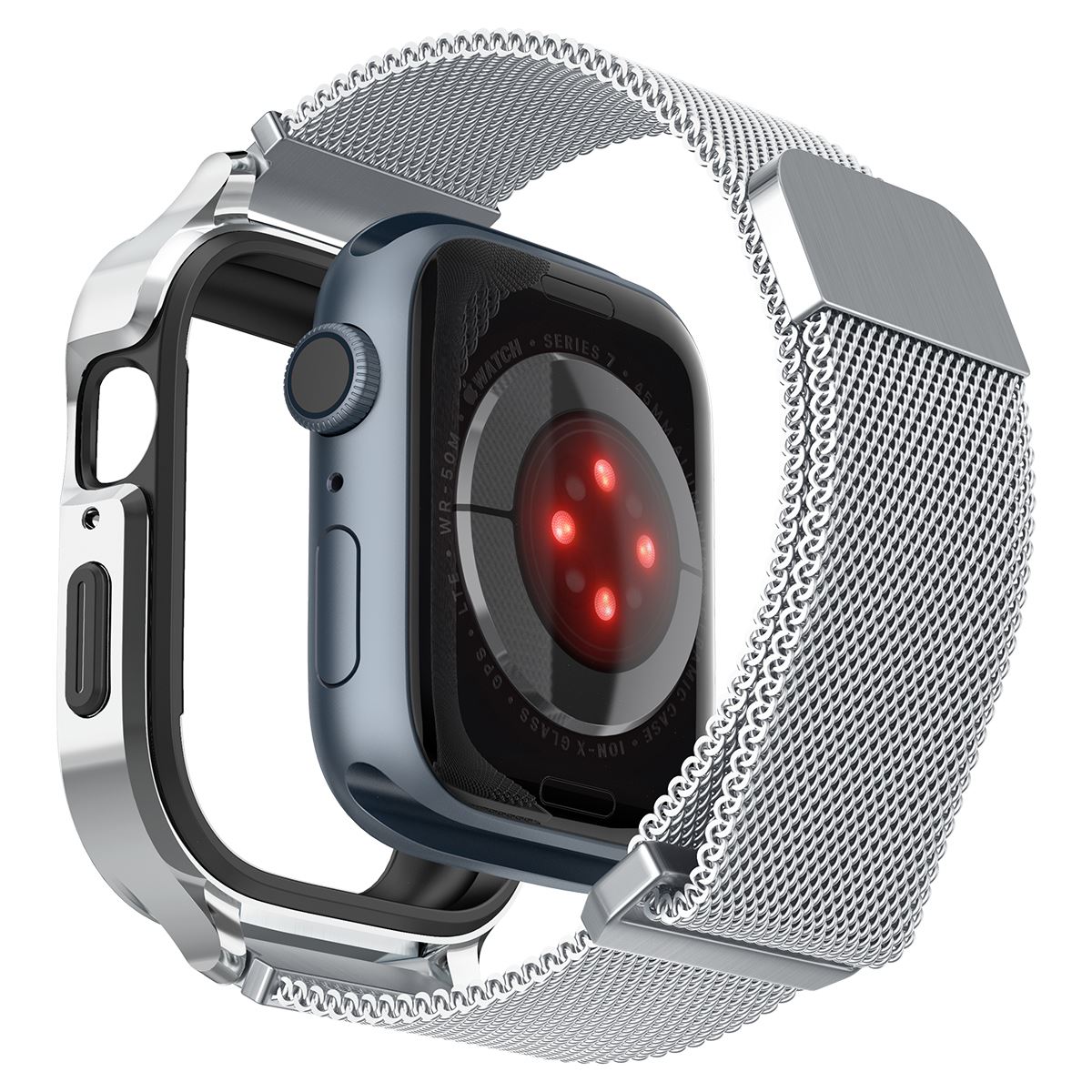 Spigen Metal Fit Pro, silver - Apple Watch 9/8/7 45mm (3)
