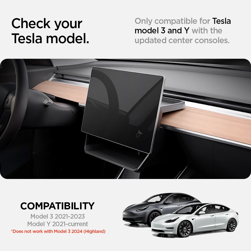 Spigen Tesla Under Screen Storage Organizer, black - Tesla Model Y/3  (10)