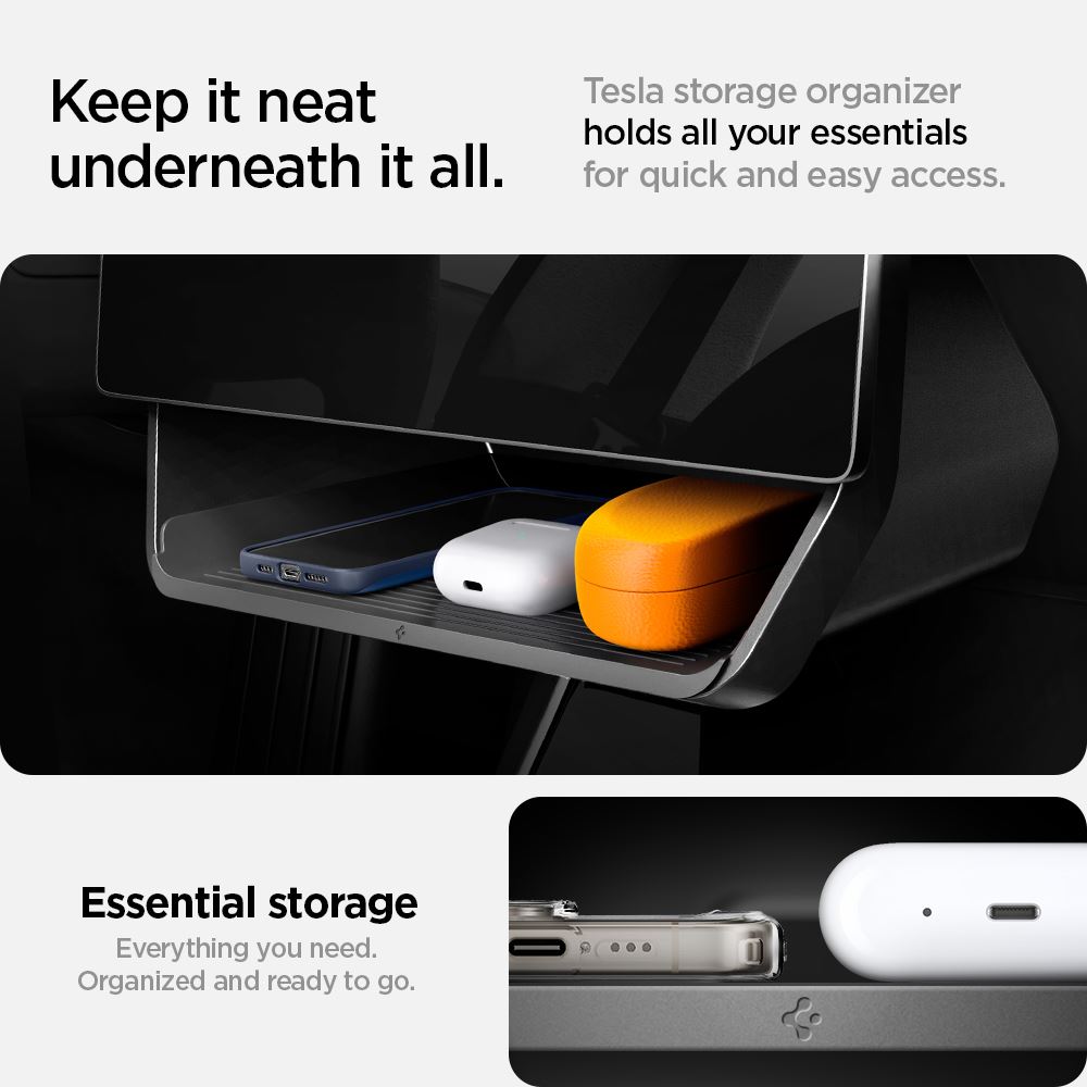 Spigen Tesla Under Screen Storage Organizer, black - Tesla Model Y/3  (11)