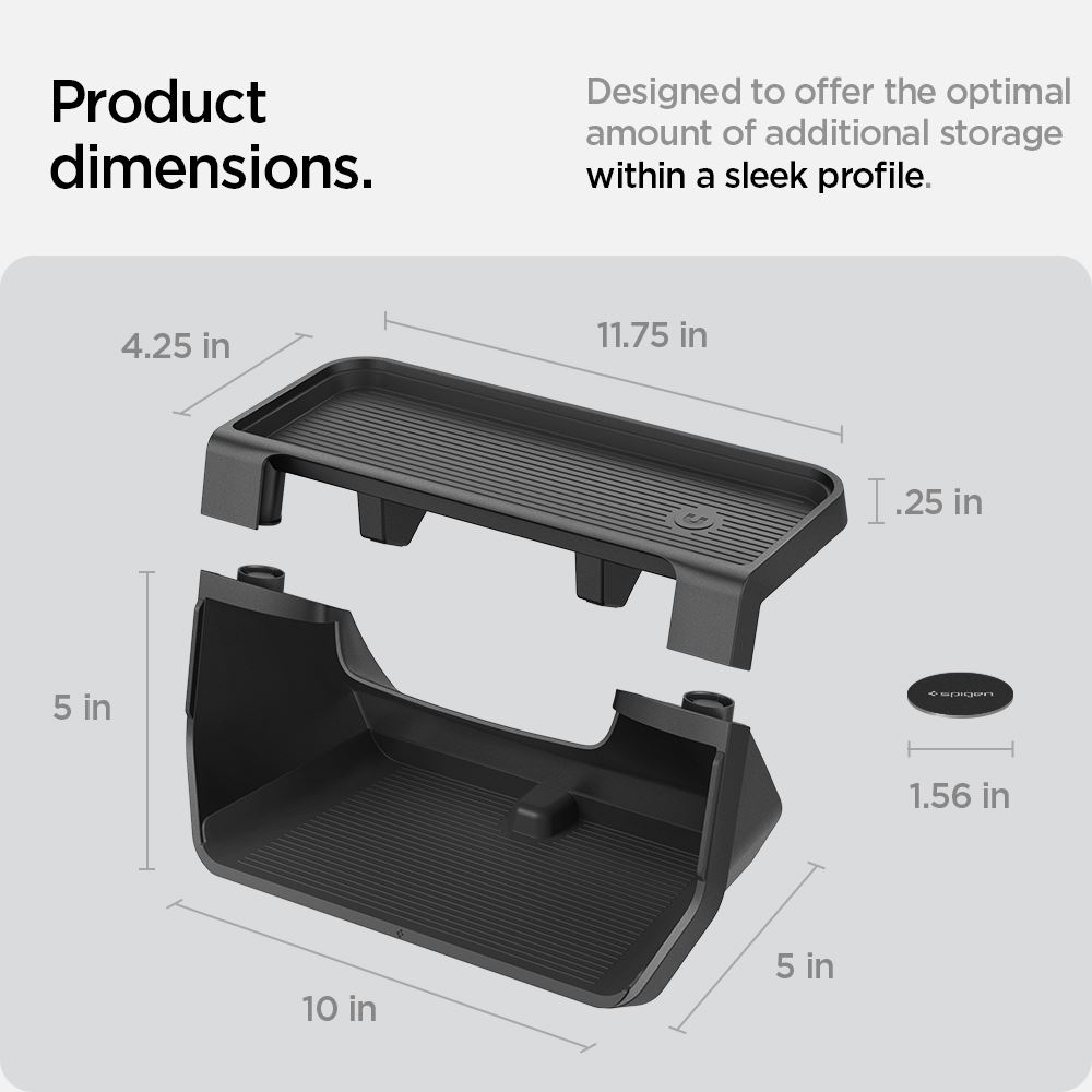 Spigen Tesla Under Screen Storage Organizer, black - Tesla Model Y/3  (14)