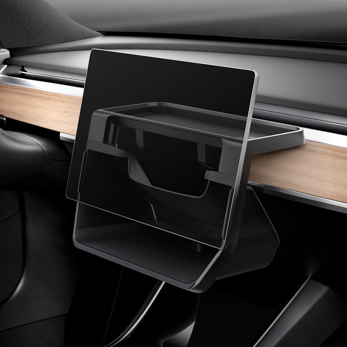 Spigen Tesla Under Screen Storage Organizer, black - Tesla Model Y/3  (6)