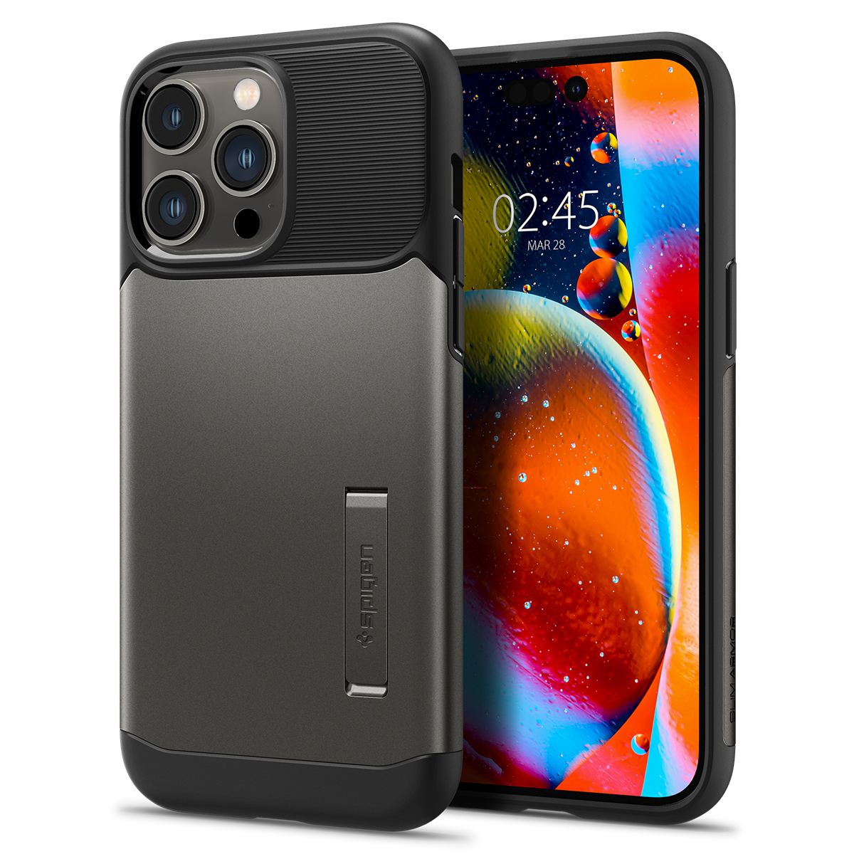 Spigen Slim Armor, gunmetal - iPhone 14 Pro (1)