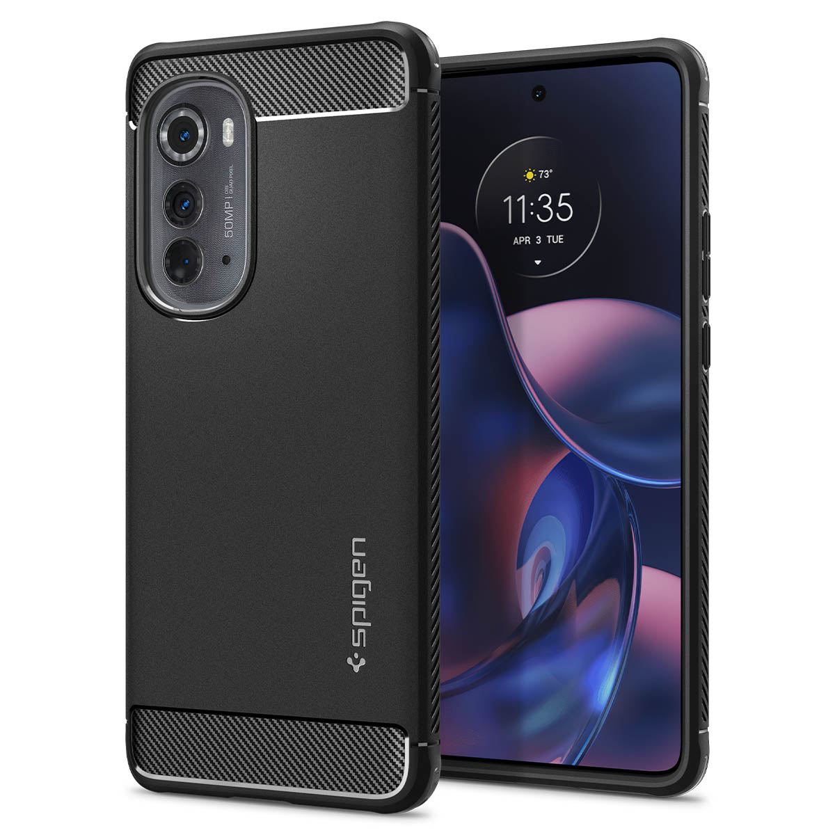 Spigen Rugged Armor, black - Motorola Edge 2022