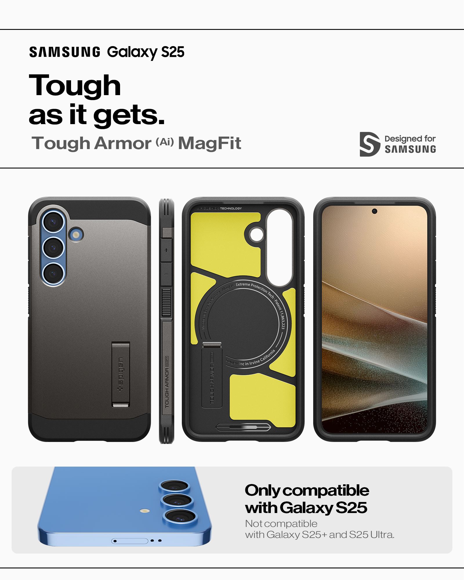 Spigen Tough Armor MagSafe, gunmetal - Samsung Galaxy S25 (14)