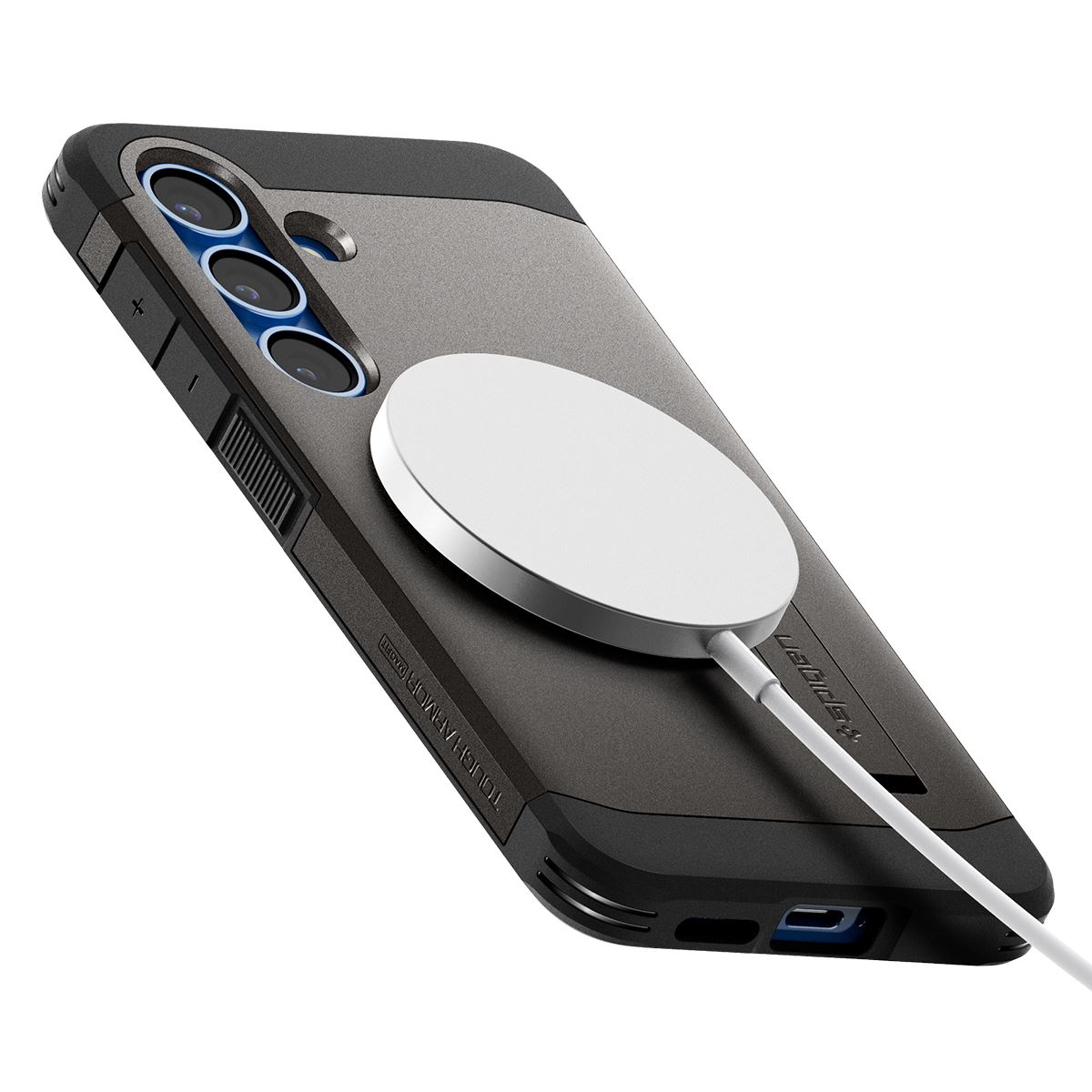 Spigen Tough Armor MagSafe, gunmetal - Samsung Galaxy S25 (8)