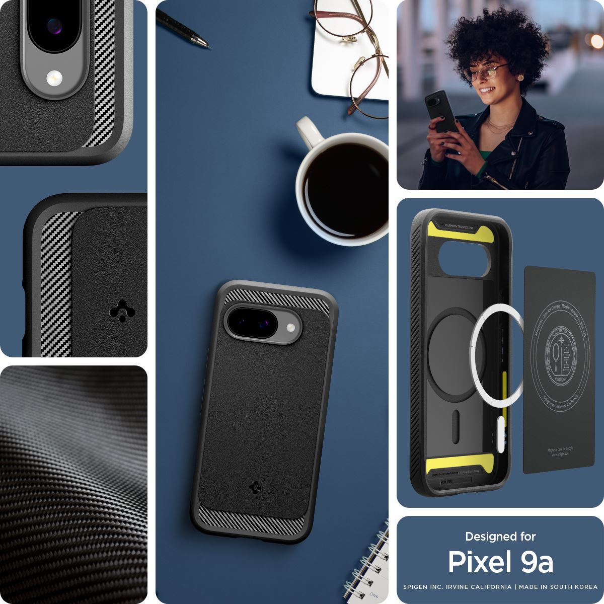 Spigen Rugged Armor MagSafe, matte black - Google Pixel 9a (10)