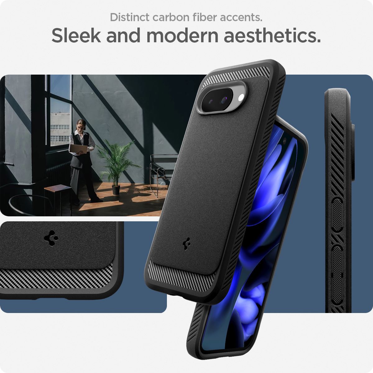Spigen Rugged Armor MagSafe, matte black - Google Pixel 9a (11)