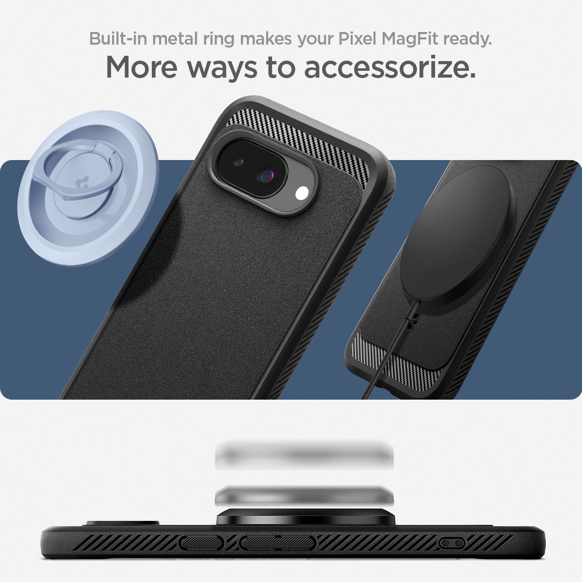 Spigen Rugged Armor MagSafe, matte black - Google Pixel 9a (12)