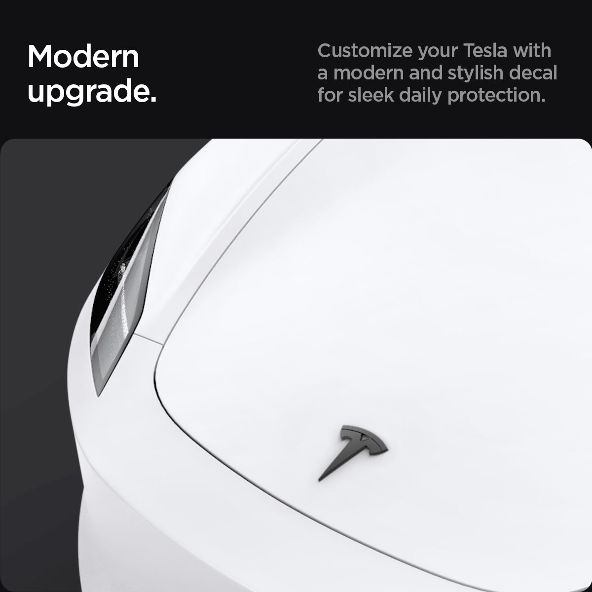 Spigen Tesla Front Emblem Logo Full Cover, black - Tesla Model 3 2024 (11)