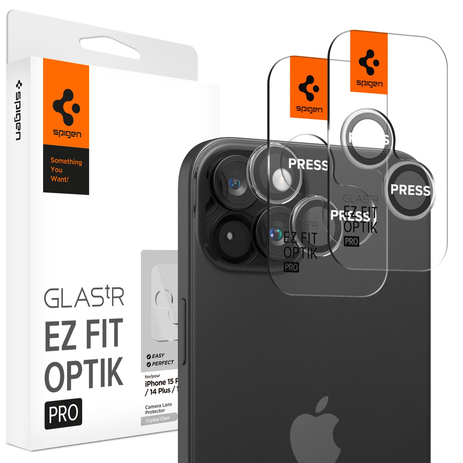 Spigen Glass tR EZ Fit Optik Pro 2 Pack, crystal clear - iPhone 15/15 Plus/14/14 Plus (1)