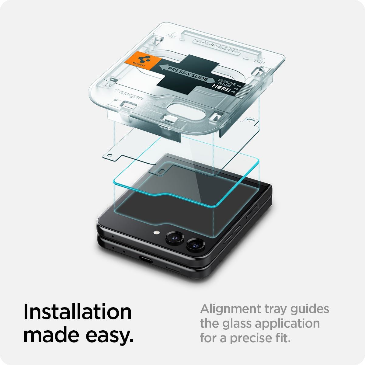 Spigen Glass tR EZ Fit Cover 2 Pack Transparency - Samsung Galaxy Z Flip5 (10)
