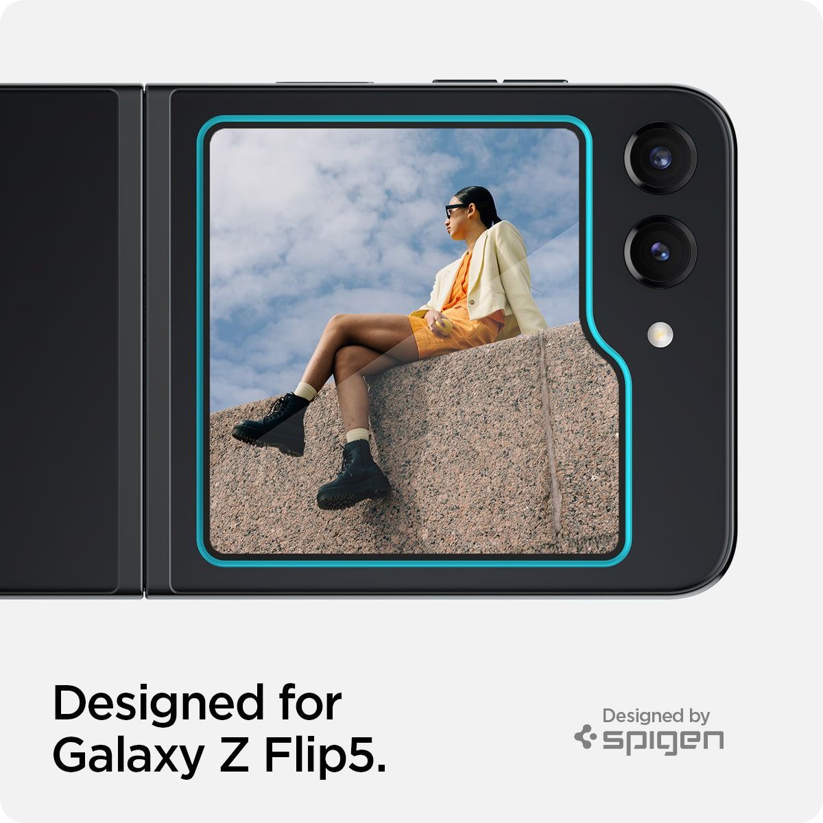 Spigen Glass tR EZ Fit Cover 2 Pack Transparency - Samsung Galaxy Z Flip5 (11)