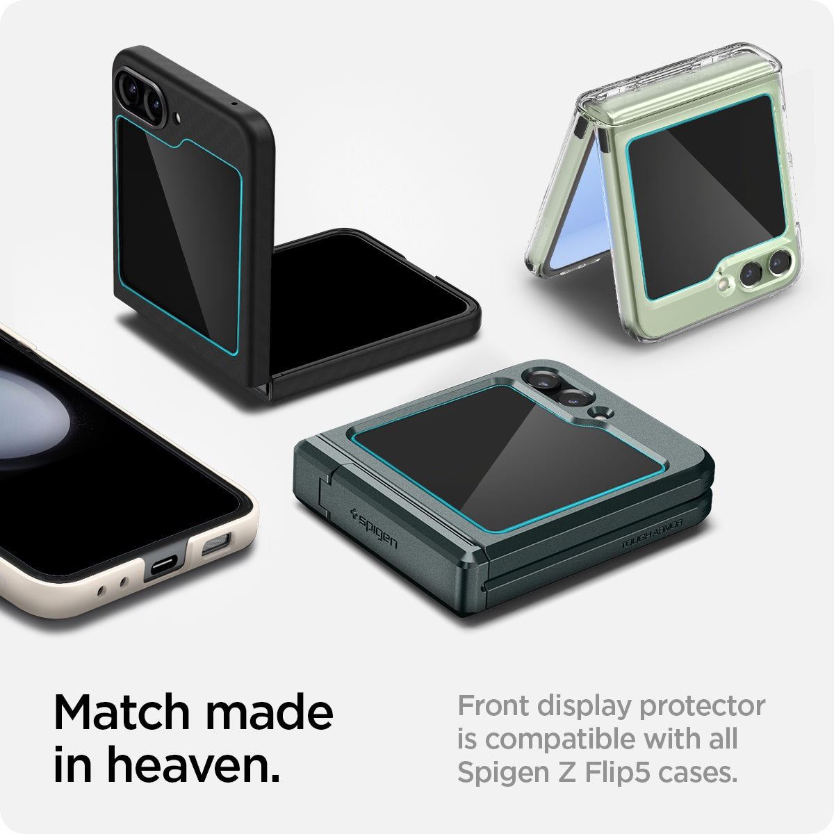 Spigen Glass tR EZ Fit Cover 2 Pack Transparency - Samsung Galaxy Z Flip5 (14)