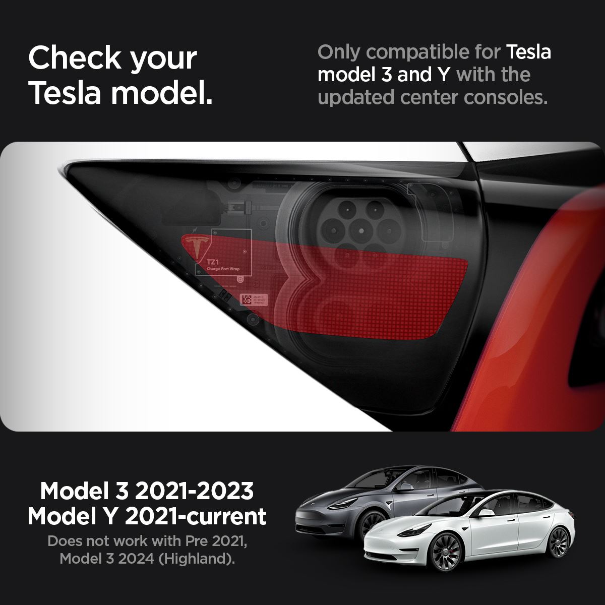 Spigen Tesla Charge Port Wrap, zero one - Tesla Model Y/3 (14)