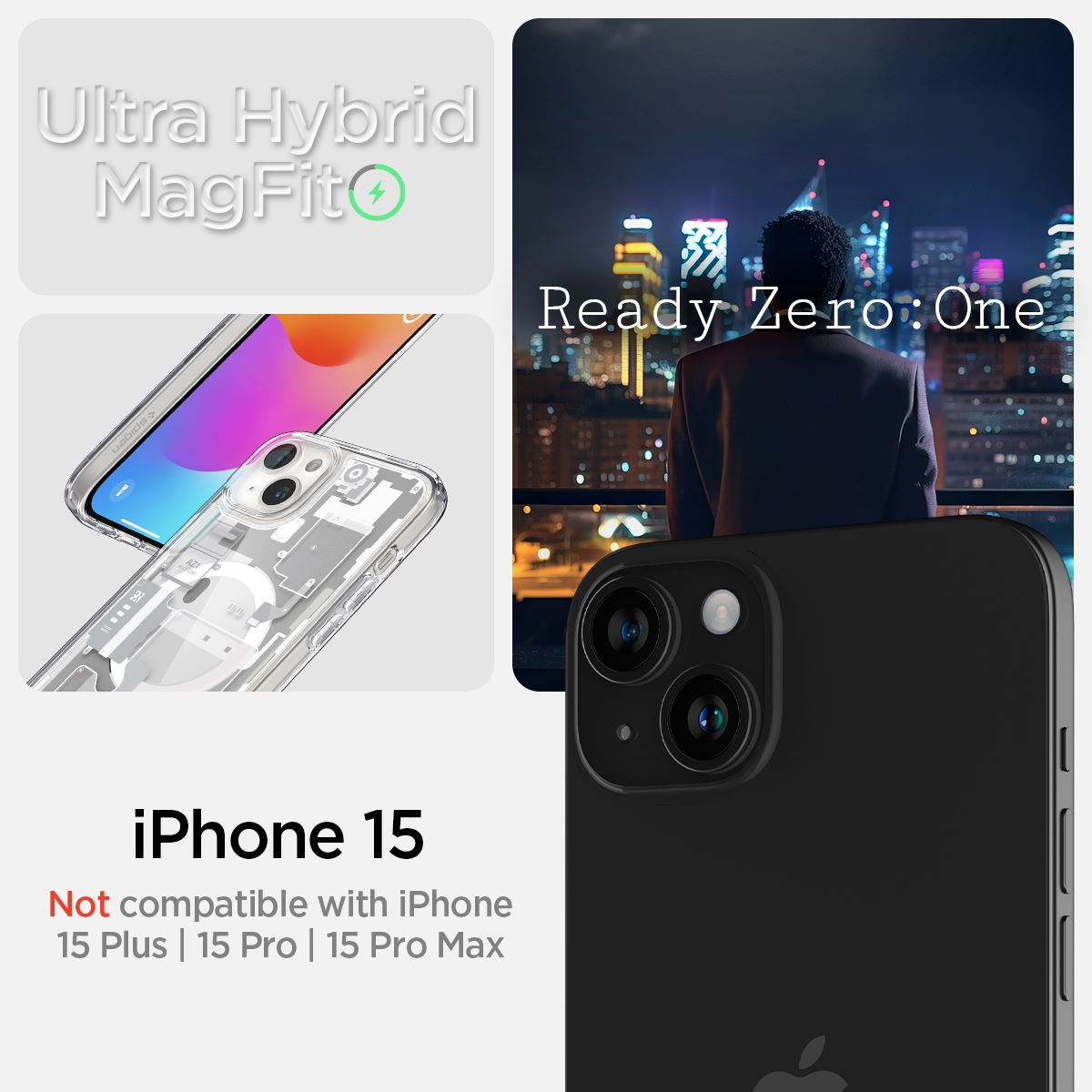 Spigen Ultra Hybrid MagSafe, zero one white - iPhone 15 (10)