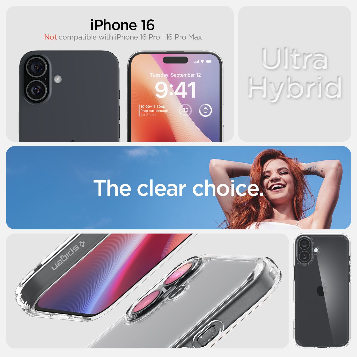 Spigen Crystal Hybrid, crystal clear - iPhone 16 (8)