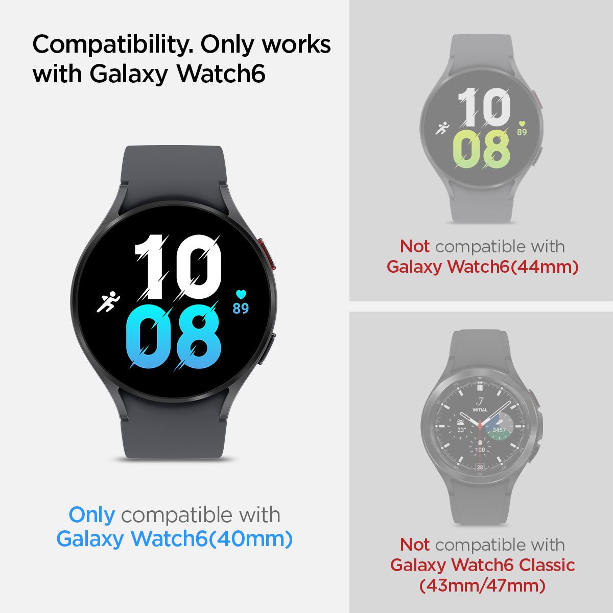 Spigen Glass tR EZ Fit 2 Pack - Samsung Galaxy Watch6 40mm (6)