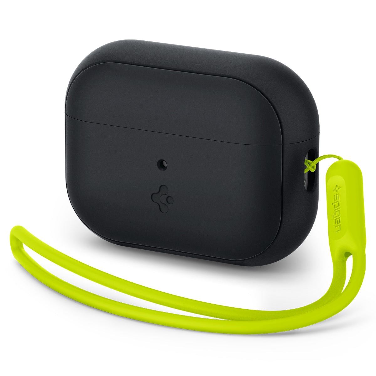 Spigen Case Silicone Fit Black + Strap Phantom Green - AirPods Pro (2nd Gen) (1)
