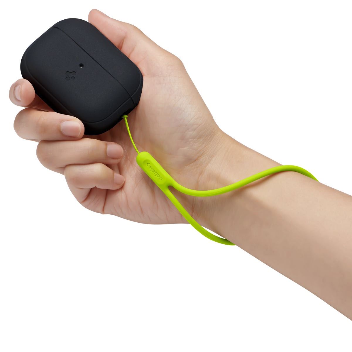 Spigen Case Silicone Fit Black + Strap Phantom Green - AirPods Pro (2nd Gen) (10)