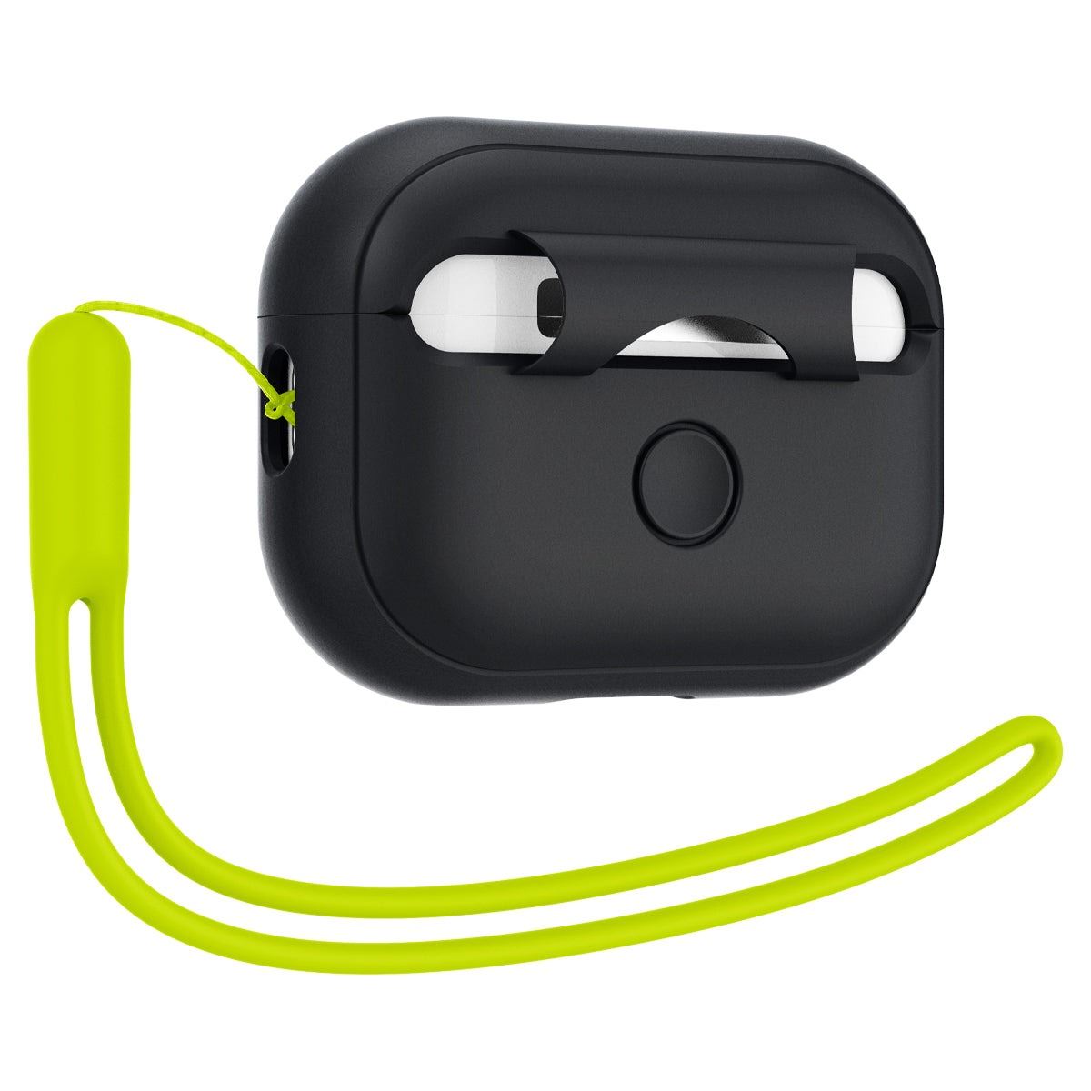 Spigen Case Silicone Fit Black + Strap Phantom Green - AirPods Pro (2nd Gen) (6)
