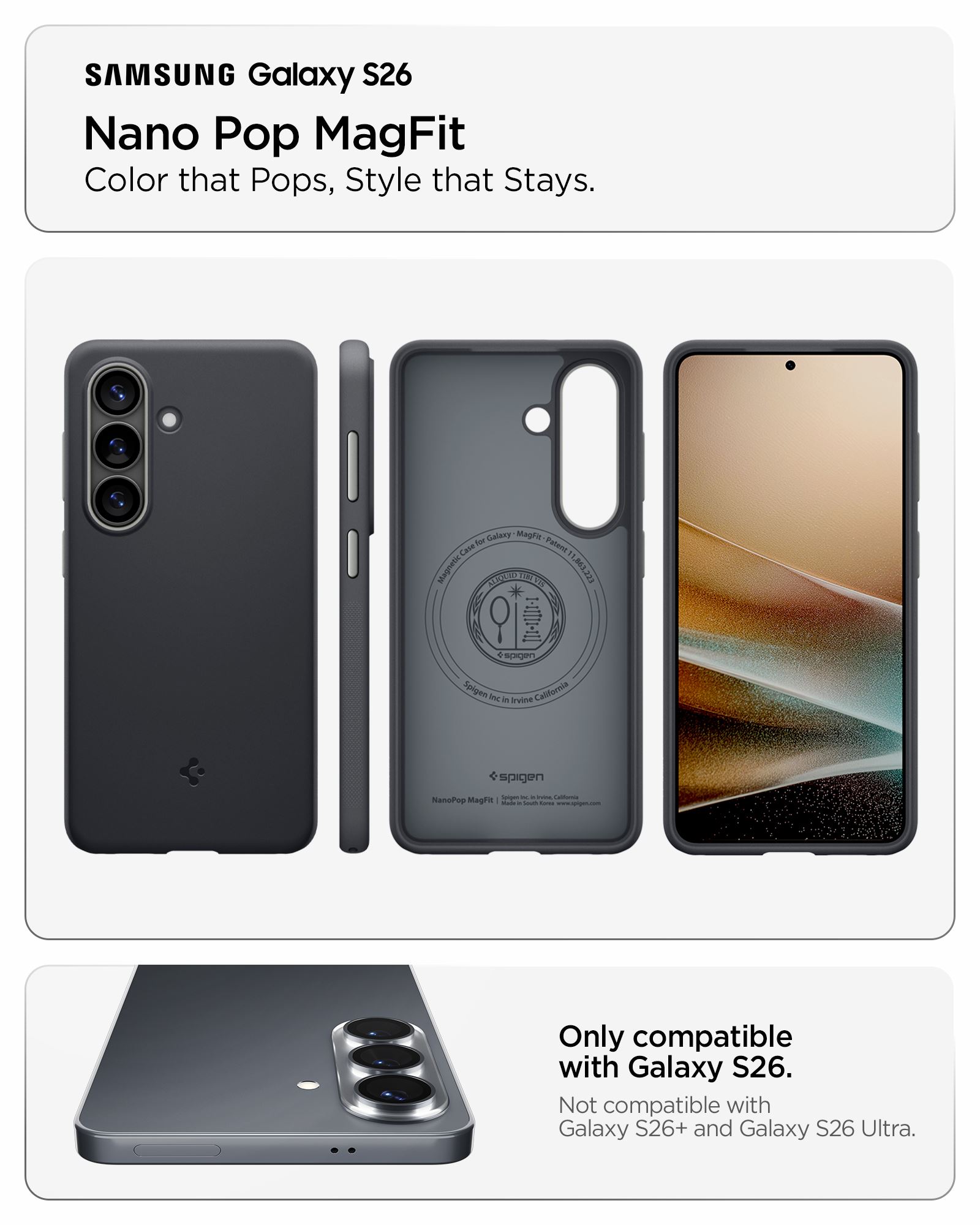 Spigen Nano Pop MagSafe, black sesame - Samsung Galaxy S26 (13)