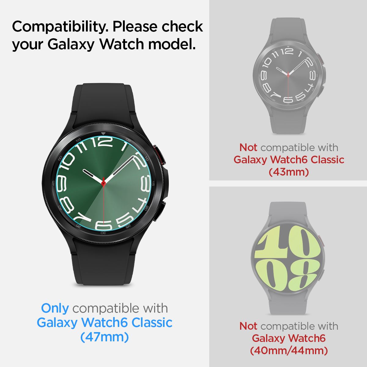 Spigen Glass tR EZ Fit 2 Pack - Samsung Galaxy Watch6 Classic 47mm (6)