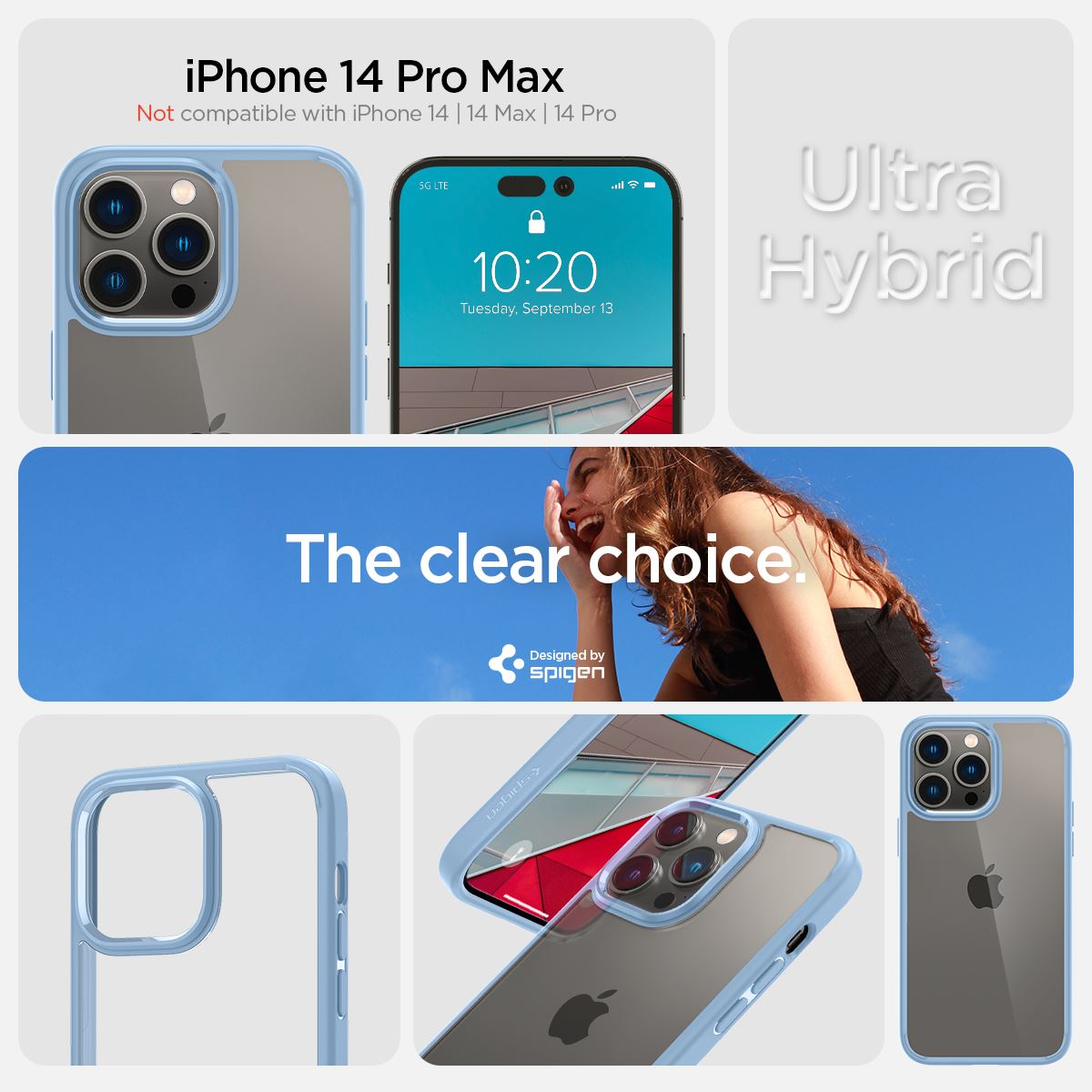 Spigen Crystal Hybrid, sierra blue - iPhone 14 Pro Max (8)