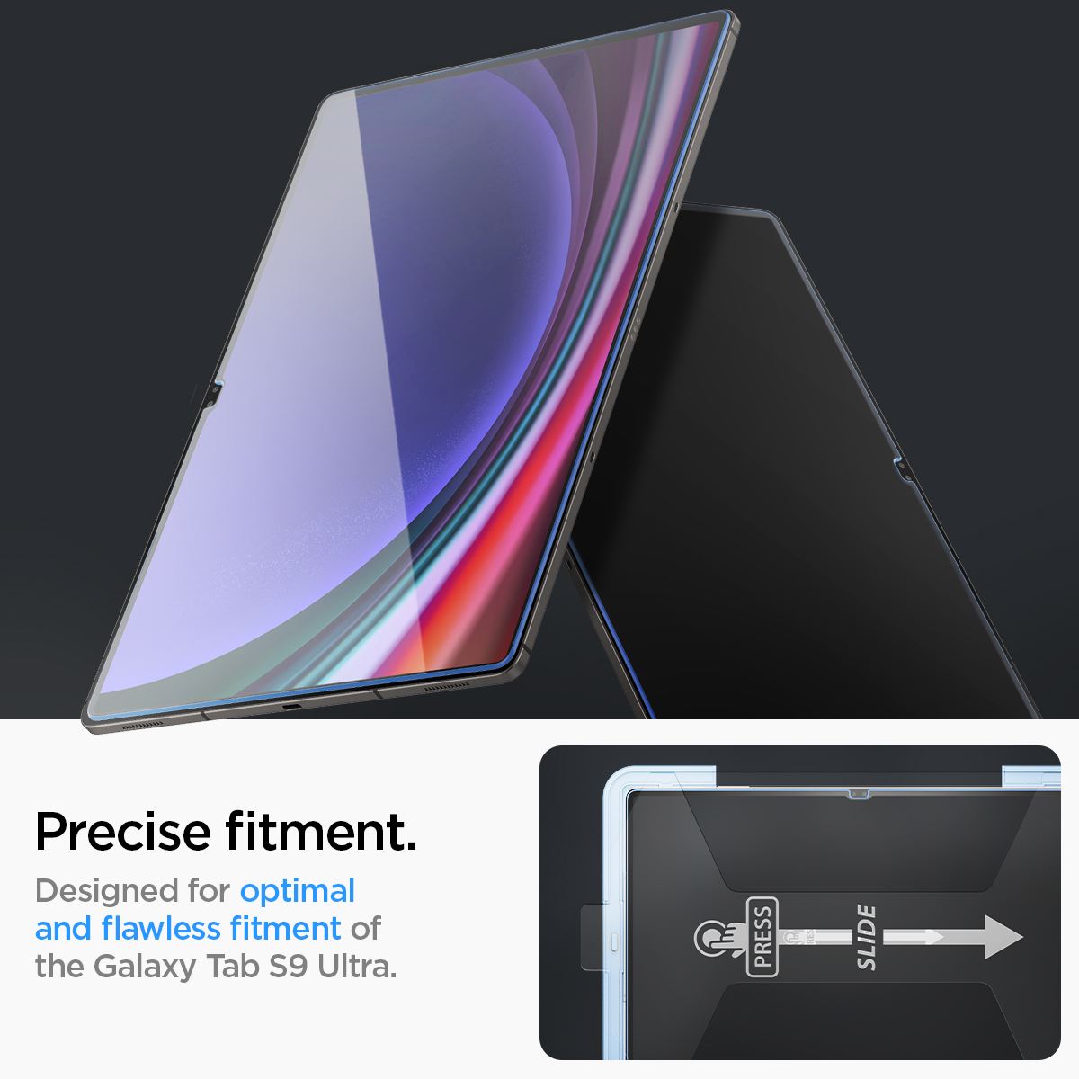 Spigen Glass tR EZ Fit 1 Pack - Samsung Galaxy Tab S10/S9 Ultra (13)