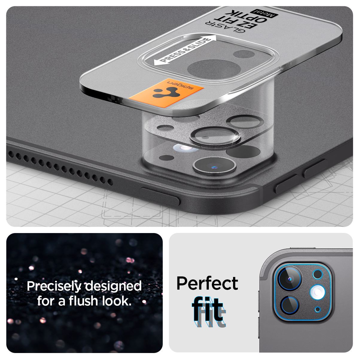 Spigen Glass tR EZ Fit Optik Metal 1 Pack, space black - iPad Pro 13" 2024 / iPad Pro 11" 2024 (9)