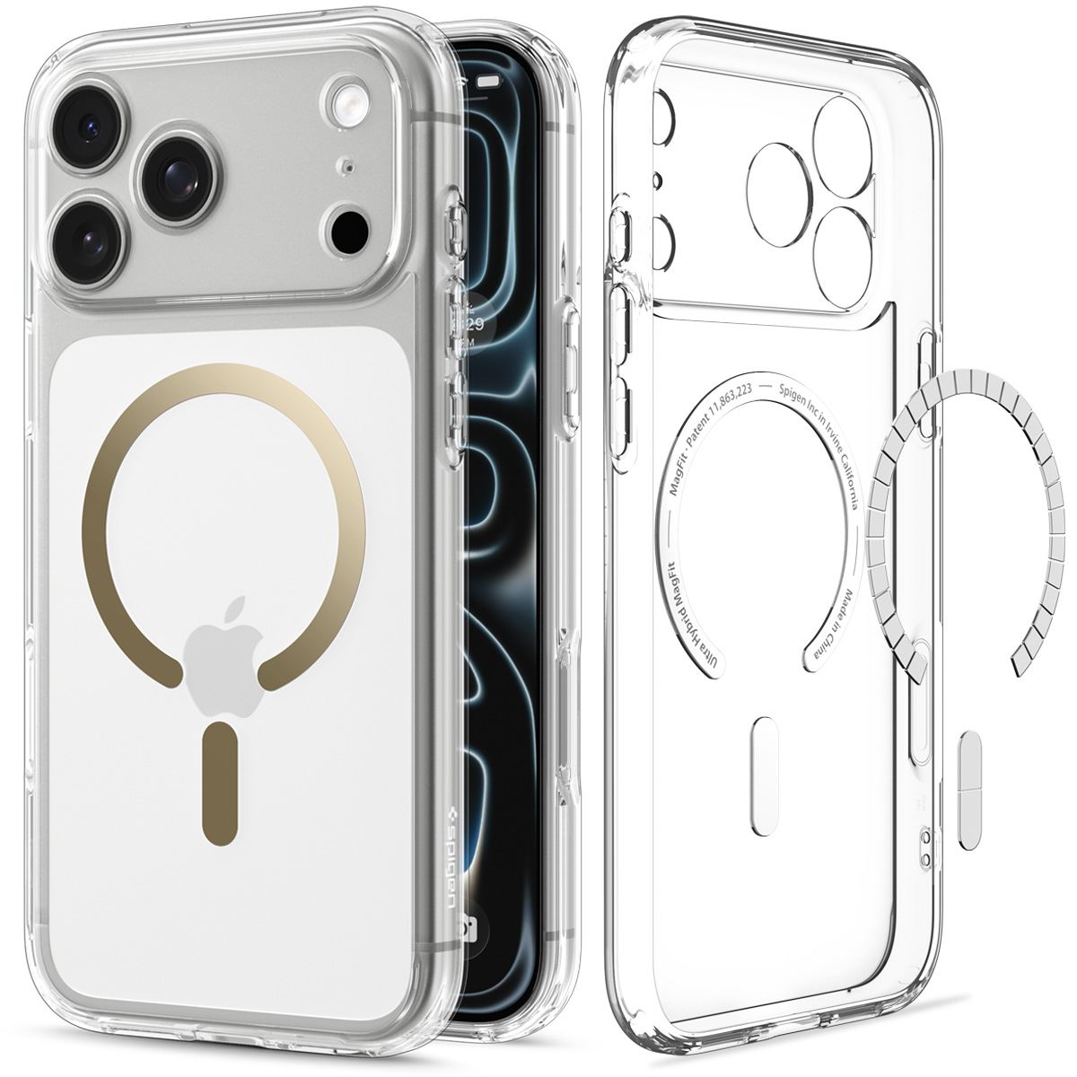 Spigen Ultra Hybrid MagSafe, clear gold - iPhone 18 Pro Max/17 Pro Max (1)