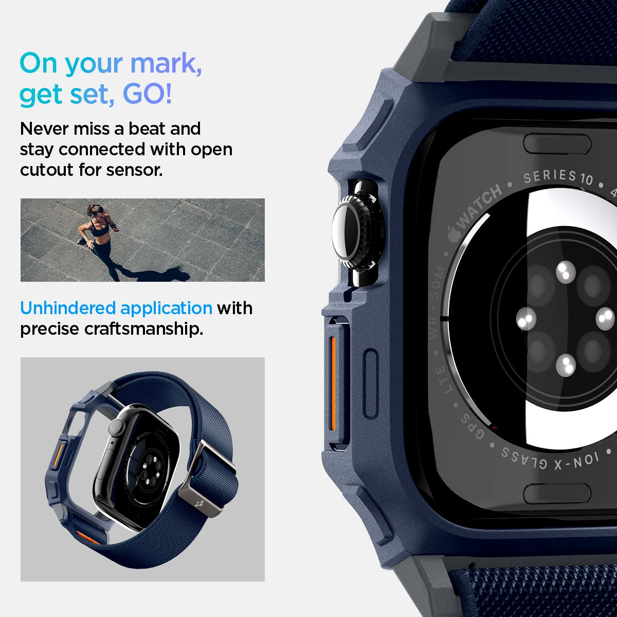 Spigen Lite Fit Pro, navy blue - Apple Watch 11/10 46mm (12)