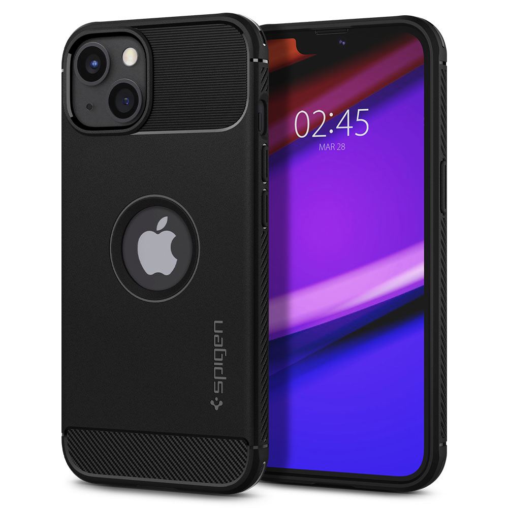 Spigen Rugged Armor, matte black - iPhone 13 (1)