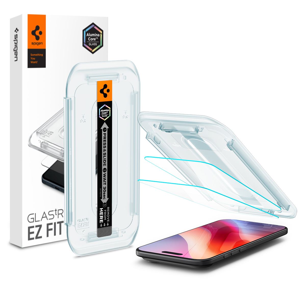 Spigen Glass tR EZ Fit 2 Pack, transparency - iPhone Air (1)