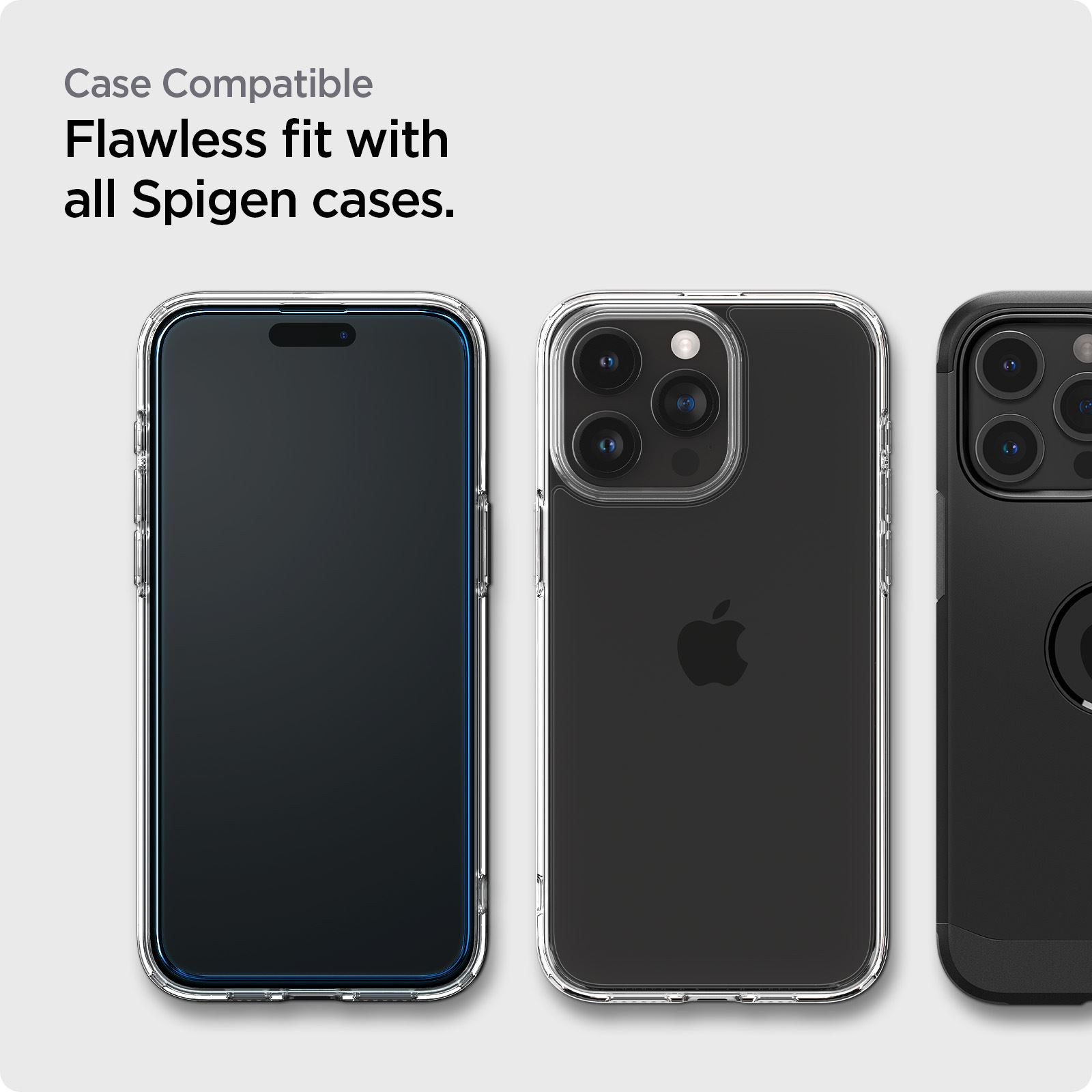 Spigen Glass tR AlignMaster 2 Pack, FC Black - iPhone 15 Pro (11)