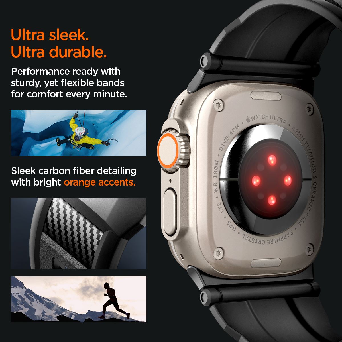 Spigen Rugged Ultra Band, matte black - Apple Watch 49mm/46mm/45mm/44mm/42mm (15)