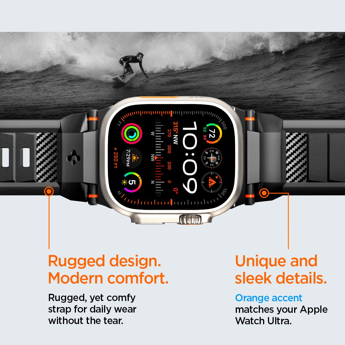 Spigen Rugged Ultra Band, matte black - Apple Watch 49mm/46mm/45mm/44mm/42mm (17)