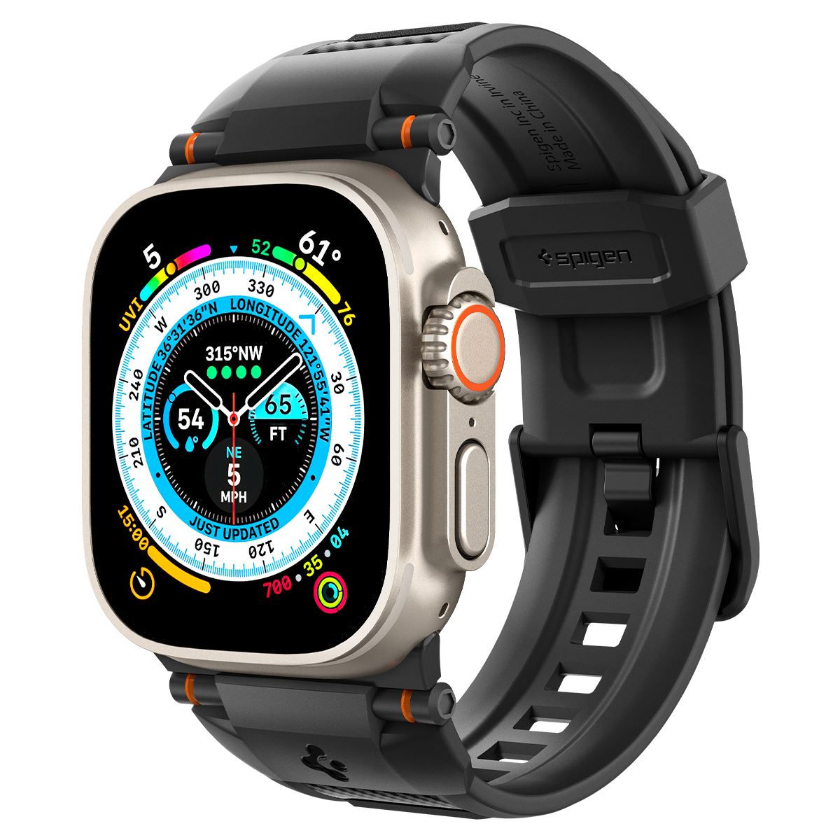 Spigen Rugged Ultra Band, matte black - Apple Watch 49mm/46mm/45mm/44mm/42mm (2)