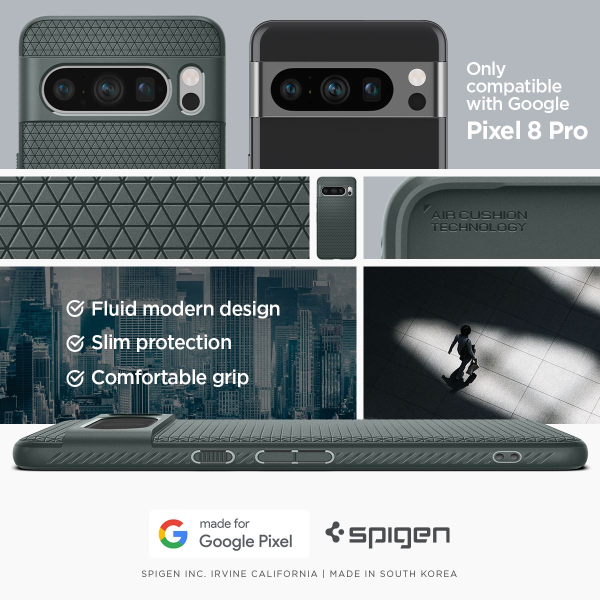 Spigen Liquid Air, abyss green - Google Pixel 8 Pro (14)