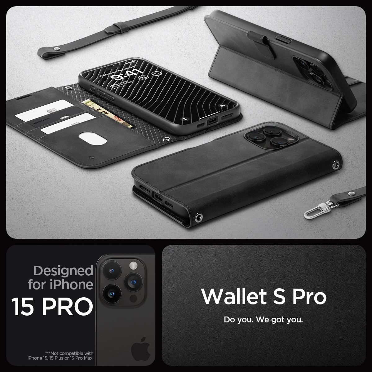 Spigen Wallet S Pro, black - iPhone 15 Pro (11)