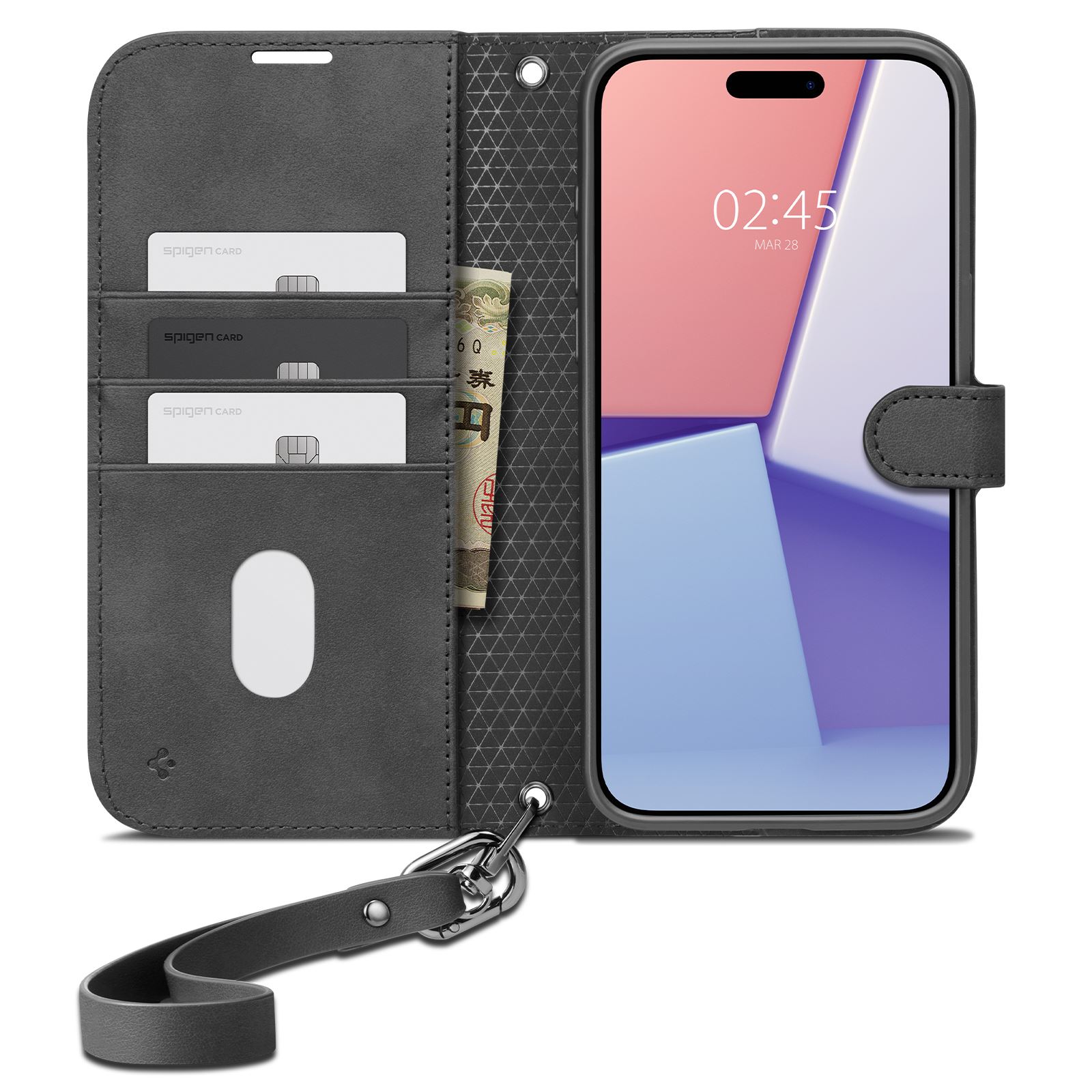 Spigen Wallet S Pro, black - iPhone 15 Pro (2)