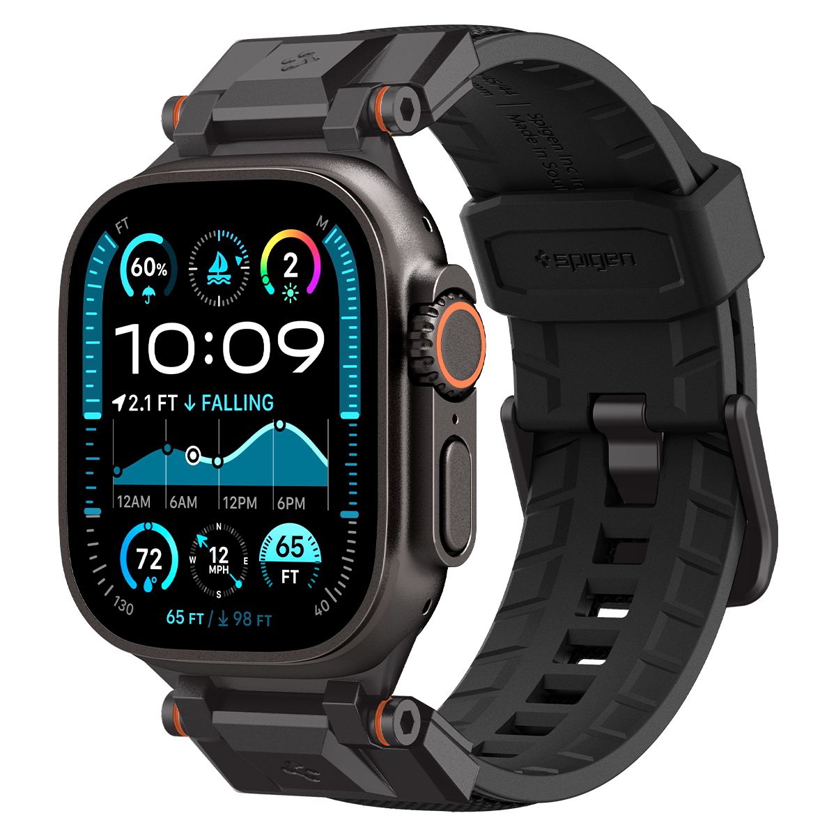 Spigen DuraPro Armor, black edition - Apple Watch 49mm/46mm/45mm/44mm 