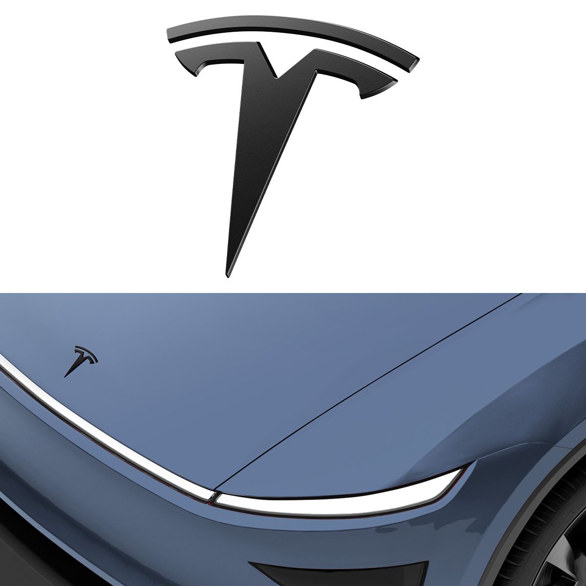 Spigen Tesla Front Emblem, black - Tesla Model Y(Juniper) (6)