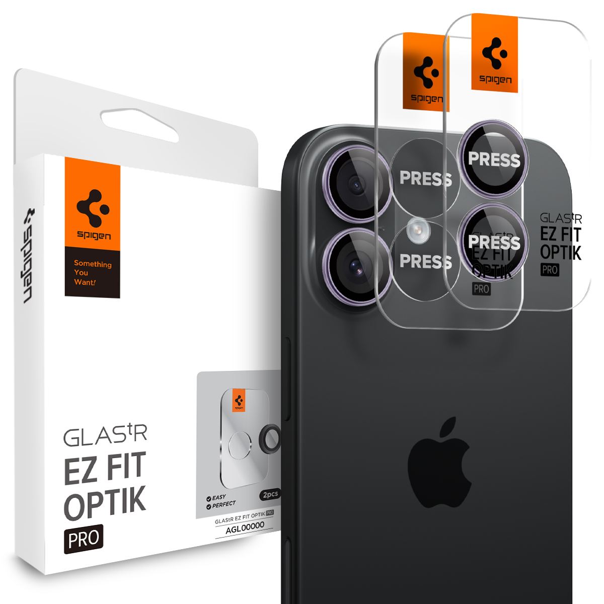 Spigen Glass tR EZ Fit Optik Pro 2 Pack, purple - iPhone 17