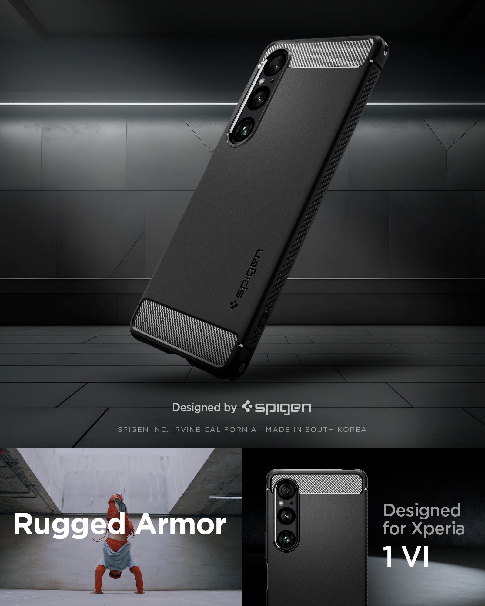 Spigen Rugged Armor, matte black - Sony Xperia 1 VI (6)